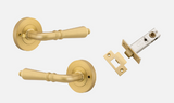 Iver Sarlat Door Lever 16260 Round Rose Backplate Brushed Gold PVD - Passage ,Privacy & Entrance