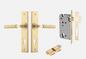 Iver Brunswick Door Lever 16296 Chamfered Backplate Brushed Gold PVD - Passage ,Privacy & Entrance