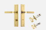 Iver Brunswick Door Lever 16296 Chamfered Backplate Brushed Gold PVD - Passage ,Privacy & Entrance