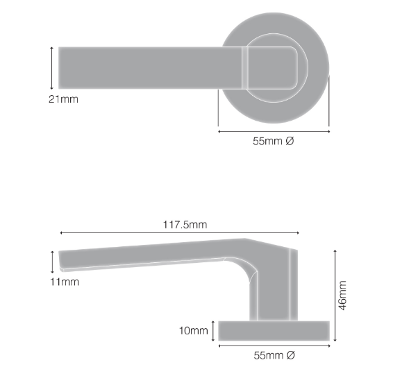 Windsor Premium NZ Astron Juno Lever Set Priced Per Pair - Matt Black ,Brushed Nickel & Powder Coat