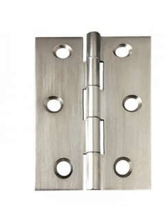 Lohala Hinge Brass 75mm x 50mm x 2.0mm Fixed Pin - Available in 5 Colours : Brushed Nickel ,Bronze ,Polished Brass ,Polished unLacquered & Satin Chrome