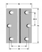 Lohala Hinge Brass 75mm x 50mm x 2.0mm Fixed Pin - Available in 5 Colours : Brushed Nickel ,Bronze ,Polished Brass ,Polished unLacquered & Satin Chrome