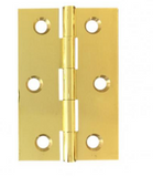 Lohala Hinge Brass 75mm x 50mm x 2.0mm Fixed Pin - Available in 5 Colours : Brushed Nickel ,Bronze ,Polished Brass ,Polished unLacquered & Satin Chrome