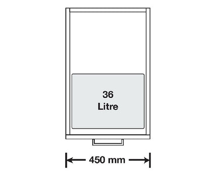 Tanova Simplex Soft Close  Pull Out Kitchen Bin 450mm Cabinet