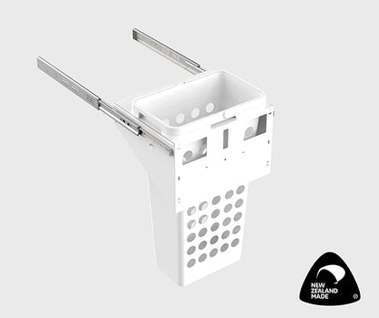 Tanova Simplex Pull Out Soft Close Laundry Basket 450mm Cabinet 1x36L Plastic Hamper White