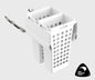 Tanova Designer Series Pull Out Soft Close  Laundry Basket  450mm Cabinet 2x36L Plastic Hampers Gray and White