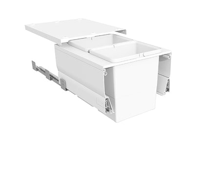 Tanova Designer Series Pull Out Soft Close Kitchen Waste Bin  450mm Cabinet With 2 Bin-White and Charcoal