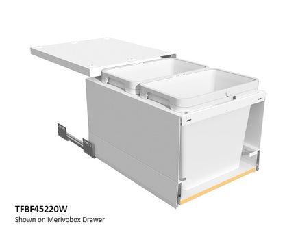 Tanova FLEX Drawer Insert Systems for 450mm Cabinets - 2 Buckets   White and Umbra Grey