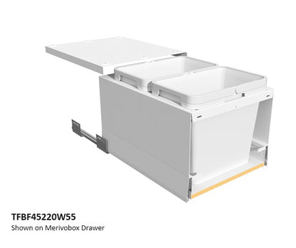 Tanova FLEX Drawer Insert Systems for 450mm Cabinets - 2 Buckets   White and Umbra Grey