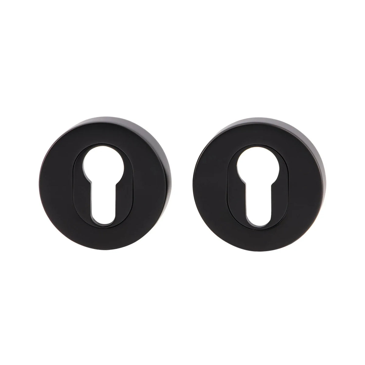 MILES NELSON DOOR HANDLES ROUND AND SQUARE EURO ESCUTCHEON (PAIR) -MATT BLACK,SATIN GRAPHITE,SATIN NICKEL