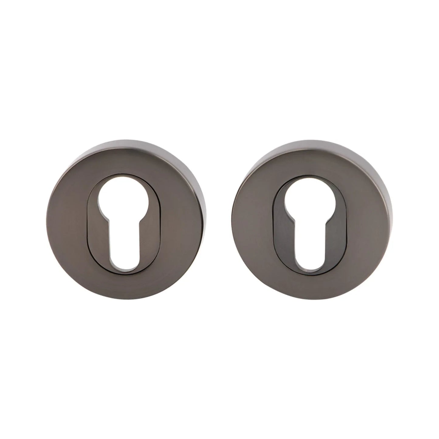 MILES NELSON DOOR HANDLES ROUND AND SQUARE EURO ESCUTCHEON (PAIR) -MATT BLACK,SATIN GRAPHITE,SATIN NICKEL