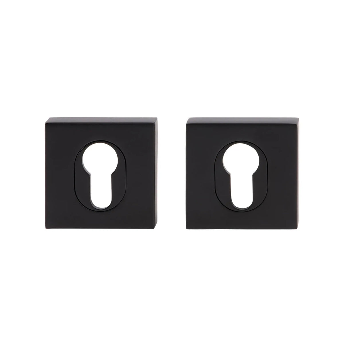 MILES NELSON DOOR HANDLES ROUND AND SQUARE EURO ESCUTCHEON (PAIR) -MATT BLACK,SATIN GRAPHITE,SATIN NICKEL