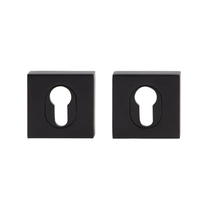 MILES NELSON DOOR HANDLES ROUND AND SQUARE EURO ESCUTCHEON (PAIR) -MATT BLACK,SATIN GRAPHITE,SATIN NICKEL