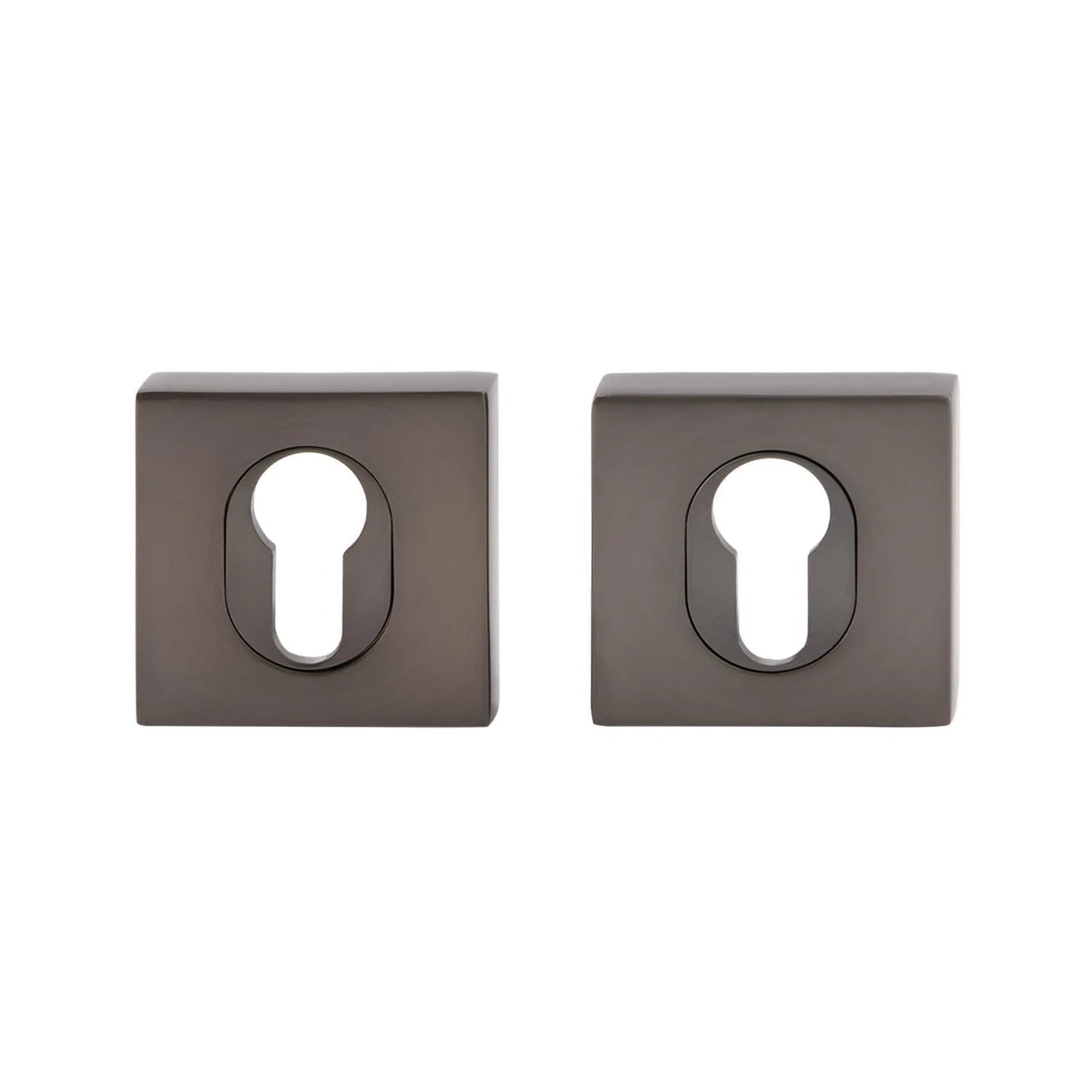 MILES NELSON DOOR HANDLES ROUND AND SQUARE EURO ESCUTCHEON (PAIR) -MATT BLACK,SATIN GRAPHITE,SATIN NICKEL