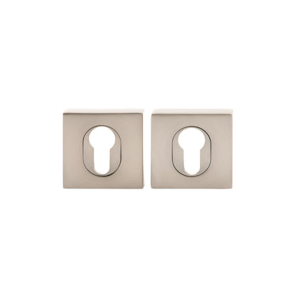 MILES NELSON DOOR HANDLES ROUND AND SQUARE EURO ESCUTCHEON (PAIR) -MATT BLACK,SATIN GRAPHITE,SATIN NICKEL