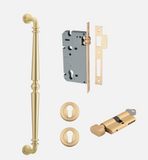 Iver Sarlat Pull Handle 17101 Centre to Centre 450mm Brushed Gold PVD - Pull Handle Single ,Entrance Kit Thumb 5 Pin and Entrance Dual Function 5 Pin