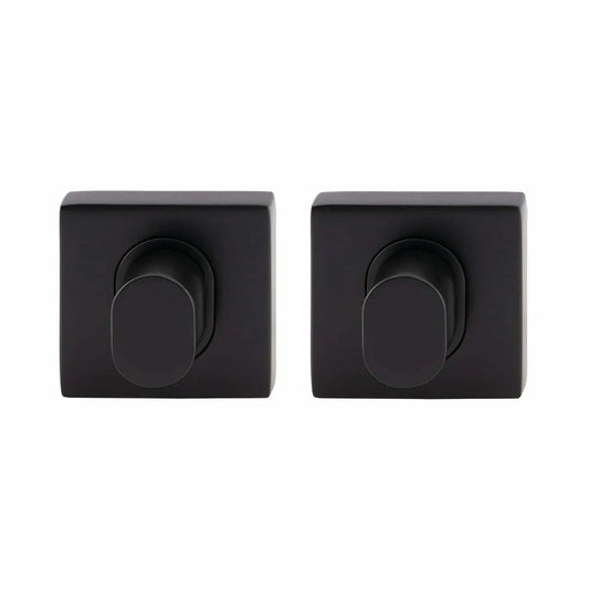 MILES NELSON DOOR HANDLES SQUARE DOUBLE PRIVACY TURN 55MM X 55MM X 10MM (PAIR) - MATT BLACK,SATIN GRAPHITE,SATIN NICKEL