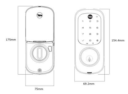 YALE ASSURE KEYED SMART-READY LOCK WITH APEX 147X450 ENTRANCE SET MATT BLACK & SATIN NICKEL