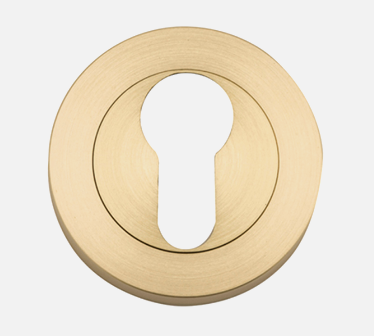 Iver Euro Escutcheons Concealed Fix Round Pair 17119 Brushed Gold PVD