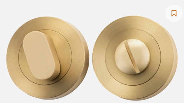 Iver Privacy Turn Oval Concealed Fix Round & Square 17121  Brushed Gold PVD