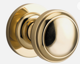 Iver Paddington Door Knob 0210 Round Rose Polished Brass - Passage kit , privacy kit & Entrance Kit (Dual Function 5 pin and Key Thumb 6 Pin)