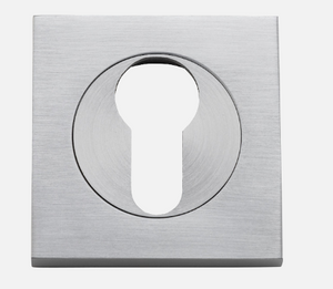 Iver Euro Escutcheon 20025 Concealed Fix Square Pair Brushed Chrome
