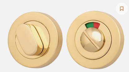 Iver Privacy Turn Oval with Indicator Concealed Fix Round (Polished Brass) & Square (Distressed Nickel)