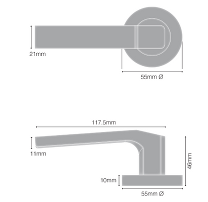 Windsor Premium NZ Astron Qube Dummy Lever Non-handed - Available in 4 Colours : Matt Black ,Brushed Nickel,Powder Coat & Satin Chrome
