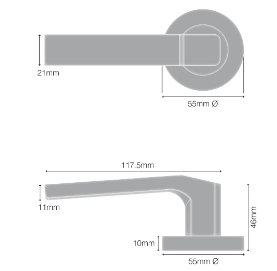 Windsor Premium NZ Astron Qube Passage Set -Available in 4 Colours : Matt Black ,Brushed Nickel ,Powder Coat & Satin Chrome