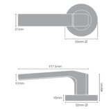 Windsor Premium NZ Astron Qube Passage Set -Available in 4 Colours : Matt Black ,Brushed Nickel ,Powder Coat & Satin Chrome