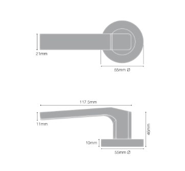 Windsor Premium NZ Astron Qube Privacy Set Priced Per Set - Available in 4 Colours : Matt Black ,Brushed Nickel,Powder Coat & Satin Chrome