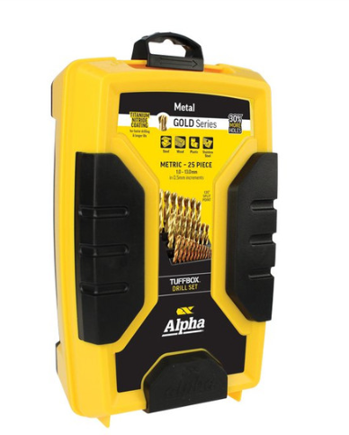 Trucut Heavy Duty Alpha Drill Set Tuff Box Drill Case ,Cobalt ,Gold Series ,Stainless Plus & Silver Series Metric 1-13mm
