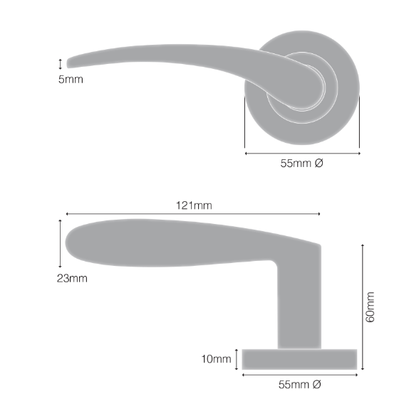 Windsor Premium NZ Astron - Apollo Round Rose Entrance Set Price Per Set - Available in 4 Colours : Matt Black ,Brushed Nickel ,Powder Coat & Satin Chrome