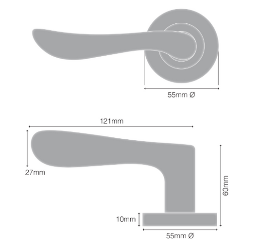 Windsor Premium NZ Astron - Juno Round Rose Entrance Set Price Per Set - Available in 4 Colours : Matt Black ,Brushed Nickel ,Satin Chrome & Powder Coat