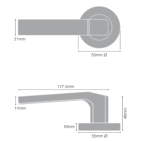Windsor Premium NZ Astron Qube Round Rose Entrance Set Priced Per Set -Available in 4 Colours : Matt Black ,Brushed Nickel ,Powder Coat & Satin Chrome