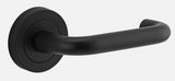 Iver Oslo Door Lever 20353 Round Rose Backplate Matt Black - Passage and Privacy