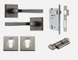 Iver Annecy Door Lever 0397 Square Rose Distressed Nickel - Passage ,Privacy & Entrance
