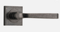 Iver Annecy Door Lever 0397 Square Rose Distressed Nickel - Passage ,Privacy & Entrance