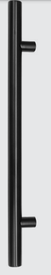 Windsor Premium NZ Entrance 1800mm Pull Handle Round 32mm Dia Price Per Pair - Black ,Powder coat & Stainless steel