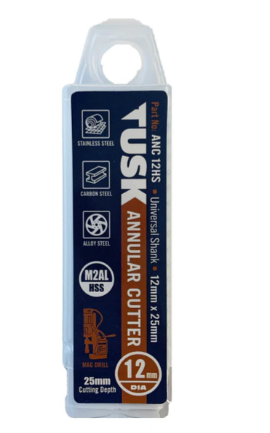 Tusk Heavy Duty HSS Annular Cutter 27mm x 50mm ,27mm x 25mm ,28mm x 50mm ,28mm x 25mm ,29mm x 25mm & 30mm x 25mm