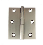 Lohala Hinge Brass 75mm x 63mm x 2.5mm Fixed Pin - Available in 4 Colours : Brushed Nickel ,Bronze ,Polished Lacquered & Satin Chrome