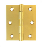 Lohala Hinge Brass 75mm x 63mm x 2.5mm Fixed Pin - Available in 4 Colours : Brushed Nickel ,Bronze ,Polished Lacquered & Satin Chrome