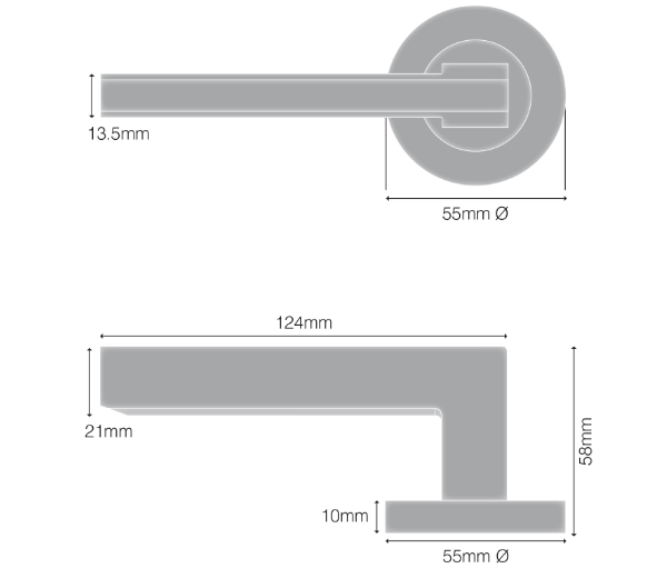 Windsor Premium NZ Astron Vector Dummy Lever Non-handed Matt Black ,Brushed Nickel & Powder Coat