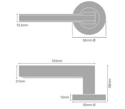 Windsor Premium NZ Astron Vector Dummy Lever Non-handed Matt Black ,Brushed Nickel & Powder Coat