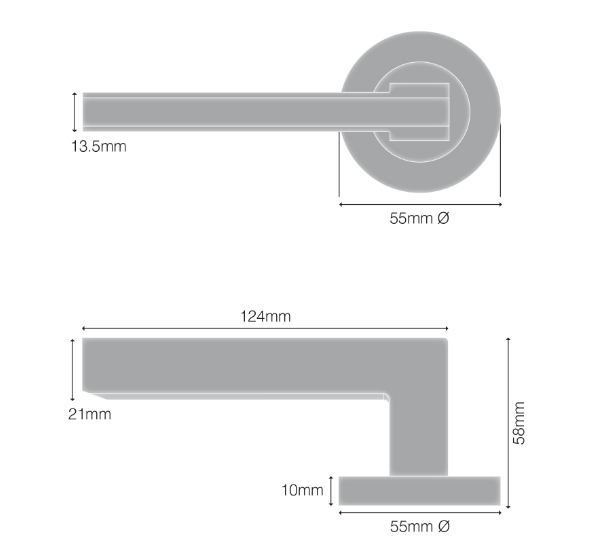 Windsor Premium NZ Astron Vector Passage Set - Matt Black ,Brushed Nickel & Powder Coat