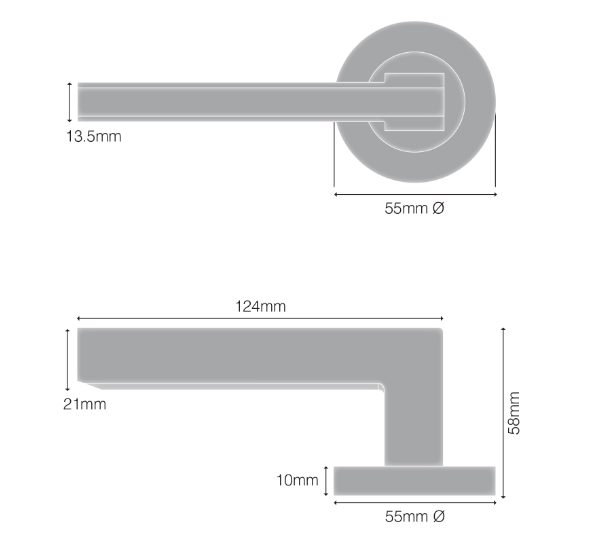 Windsor Premium NZ Astron - Vector Round Rose Entrance Set Priced Per Set -Matt Black ,Brushed Nickel & Powder Coat