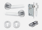 Iver Osaka Door Lever 20775 Round Rose Backplate Brushed Chrome - Passage ,Privacy & Entrance