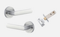 Iver Osaka Door Lever 20775 Round Rose Backplate Brushed Chrome - Passage ,Privacy & Entrance