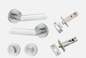 Iver Osaka Door Lever 20775 Round Rose Backplate Brushed Chrome - Passage ,Privacy & Entrance