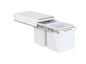 Hideaway Waste Bin ,Hideaway Deluxe Range, 2 x 15 Litres Bucket , Width 340mm x Height 624mm  x Depth 417mm Door Pull - Arctic White2 x 15 Ltr